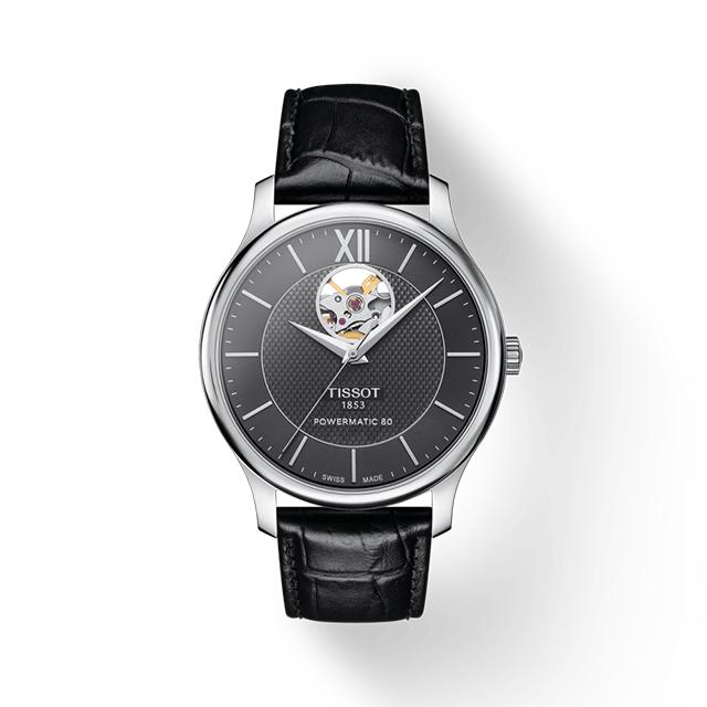 TISSOT オープンハート 自動巻き式 ブラック TISSOT オープンハート 自動巻き式 ブラック