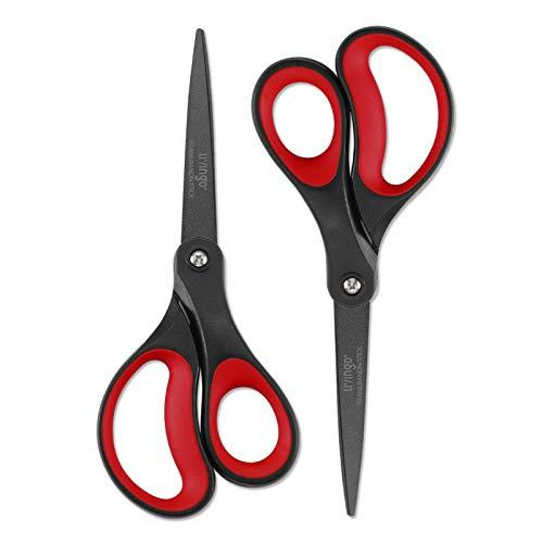 LIVINGO 2本セット 21cm チタン グルーレス ハサミ はさみ 事務用 