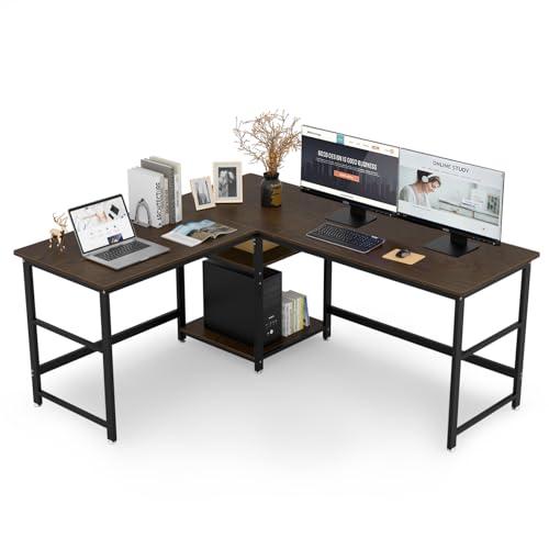 DEWEL ゲーミングデスク パソコンデスク 幅170*150cm 奥行60cm 可動  