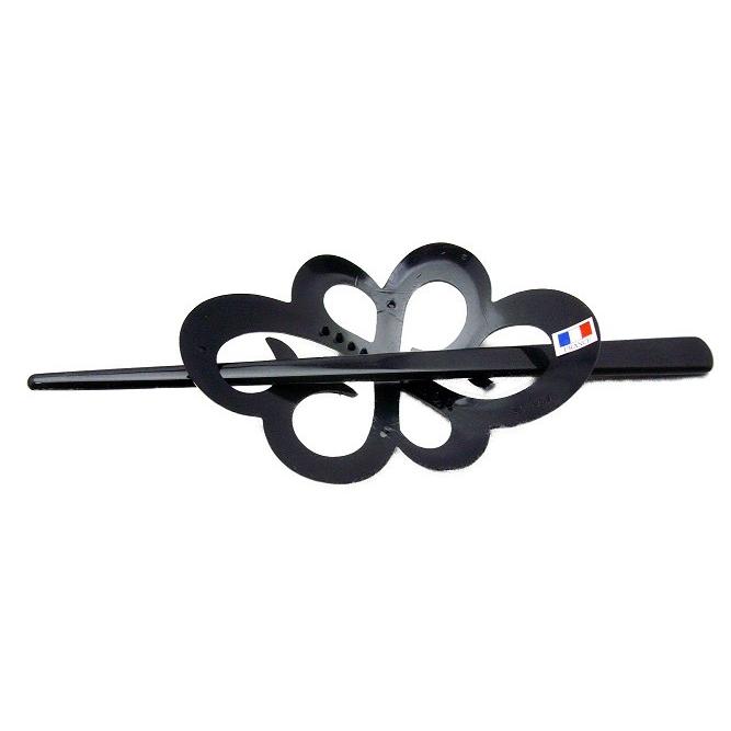 フランス製 棒さし マジェステ 唐草スカシ ブラック |  | 03