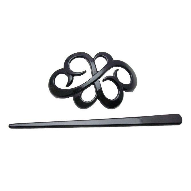 フランス製 棒さし マジェステ 唐草スカシ ブラック |  | 05