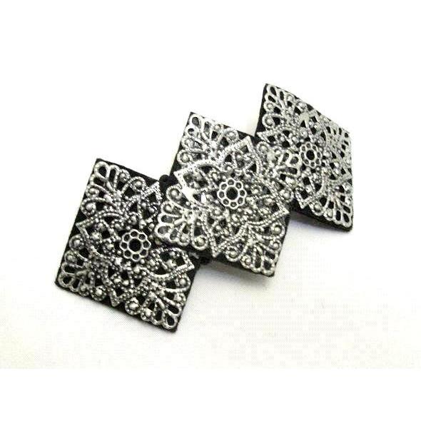 バレッタ アンティーク調 透かしスクェア３連 |  | 01