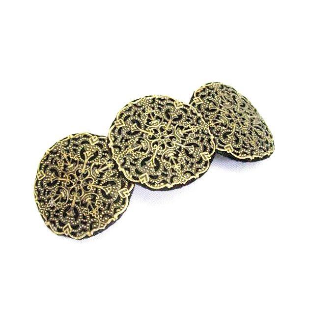 バレッタ アンティーク調 透かし丸3連 |  | 03