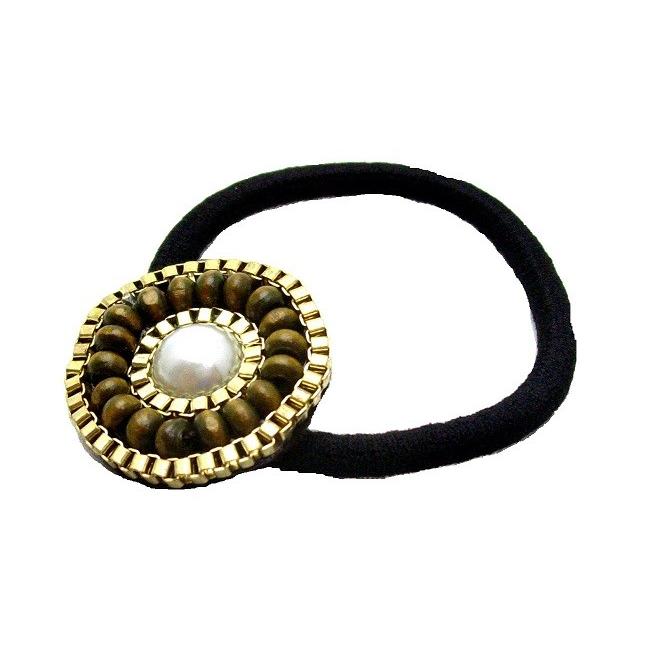 コンチョ ポニー   丸型 エスニック調 ウッドビーズ |  | 02