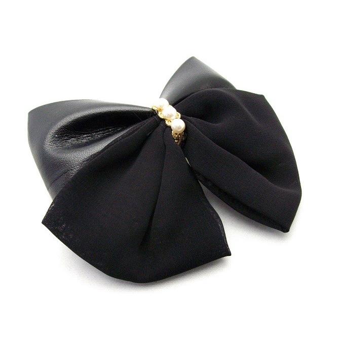 デザインリボンバレッタ 合皮＆ジョーゼット |  | 01