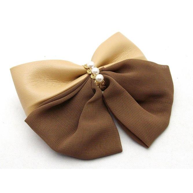 デザインリボンバレッタ 合皮＆ジョーゼット |  | 02