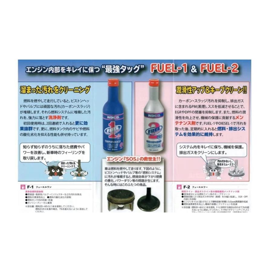 WAKO'S ワコーズ【フューエルワン （F-1）200ml×2本】+【フューエルツー（F-2）200ml×2本】 合計4本セット｜e-select-store｜02