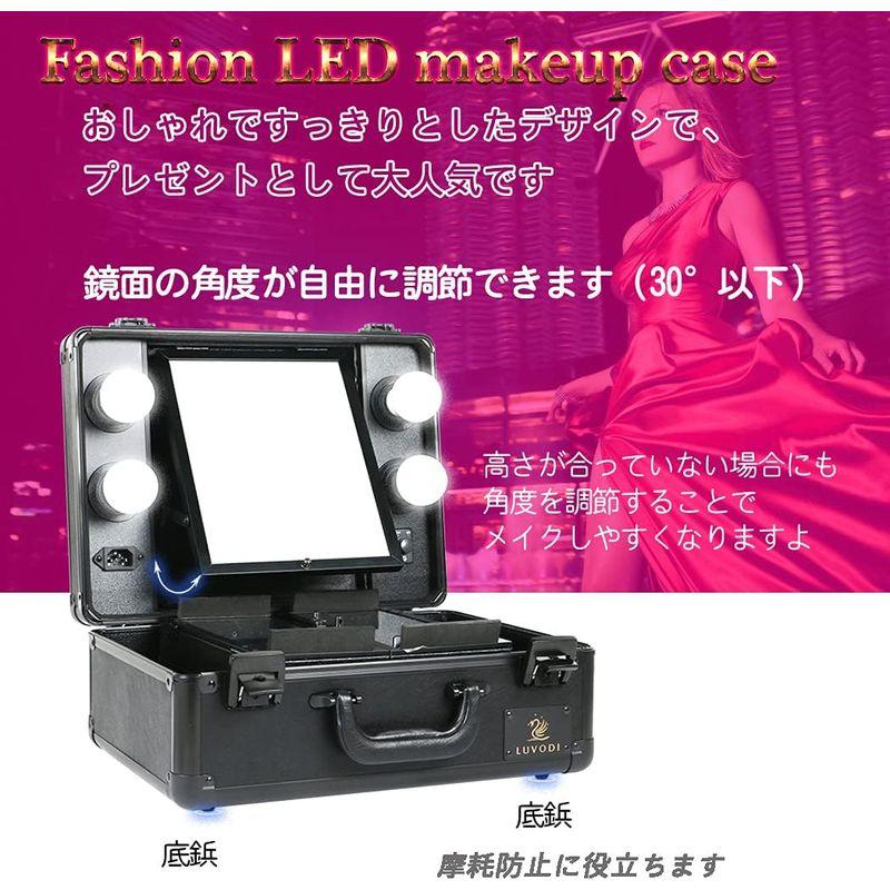 Susire メイクボックス 鏡付き ledライト バニティーケース 持ち運び 大容量 ミニドレッサー 卓上 鏡台 ハリウッドボックス 化粧 コスメ、美容、ヘアケア メイク道具 J1143012257(11016円)