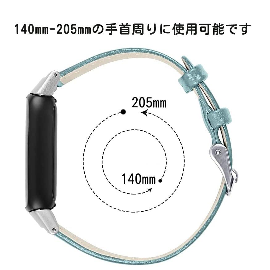 For Fitbit Inspire 3用 バンド 本革製 軽量ソフト Inspire 3 専用設計替えベルト レザー革 男女兼用 サイズ調節可 ブルー |  | 02