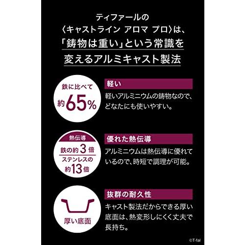 ティファール 玉子焼き器 14×18cm 鋳物 IH ガス火対応 「キャストライン アロマ プロ エッグロースター」 こびりつきにくい ブラック E25118｜e-selection｜03