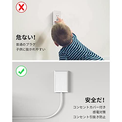 Mscien コンセントカバー 赤ちゃん 電源タップ ベビーガード 延長コード 2m 雷ガード 9個口 コンセント タップ テーブルタップ 壁掛け OAタップ 分岐 |  | 03