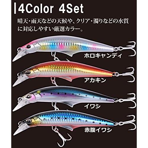 Contyu 青物ルアー セット ミノー ヒラメ シーバス 4個 120mm 45g ヘビーシンキング 貫通ワイヤー (120mm/45g, カラーA(4個セット))｜e-selection｜06