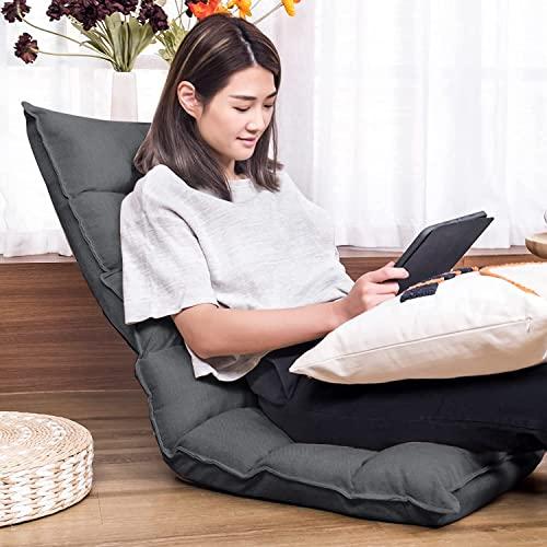 WAVV 座椅子 首リクライニング座イス 1人掛け フロアチェア 折り畳み 省スペース 背面6段階調整 座椅子 ダークグレー |  | 01