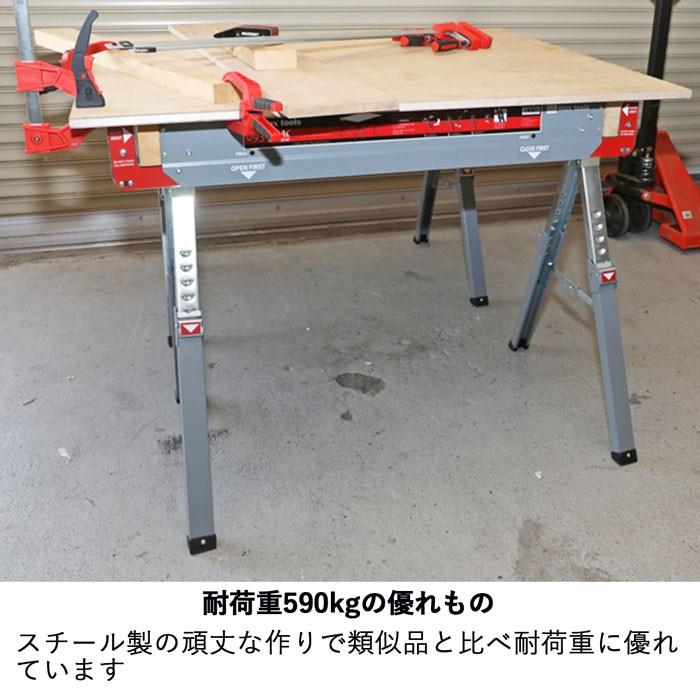 折り畳み式ソーホース 2脚セット ソーホース 折りたたみ 折り畳み 作業台 アウトドア テーブル DIY 工具 業務用 スチール|e-shokuju|05