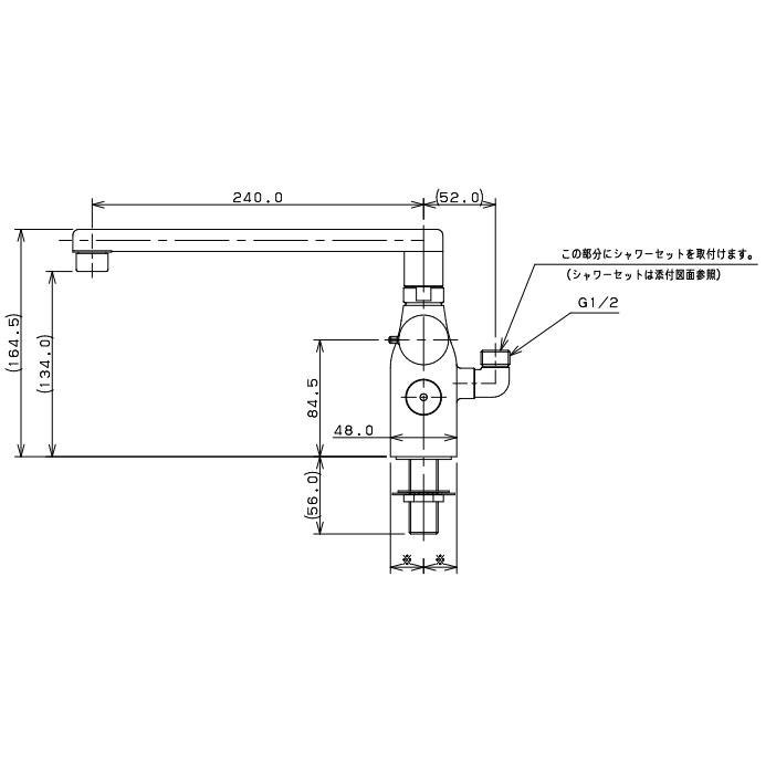 カクダイ　175-009K　KAKUDAI　蛇口　サーモスタットシャワー混合栓（デッキタイプ）　混合水栓　浴室用　寒冷地仕様