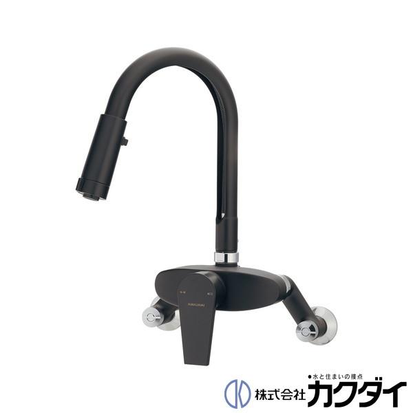 KAKUDAI シングルレバー混合栓 192-028-D マットブラック カクダイ（KAKUDAI） 192-028-D シングルレバー混合栓(シャワーつき