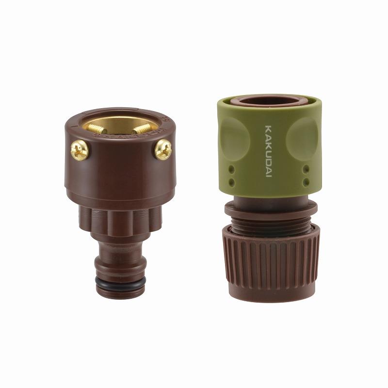 GAONA ガオナ KAKUDAI カクダイ GA-QA072 大きい蛇口用万能口金セット ワンタッチ ホース 呼20 取り付け ニップル ビス止め コネクター ジョイント | 