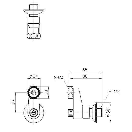 三栄水栓 SANEI U3-84X-50 ベンリー偏心管 : 施主のミカタ Yahoo!店