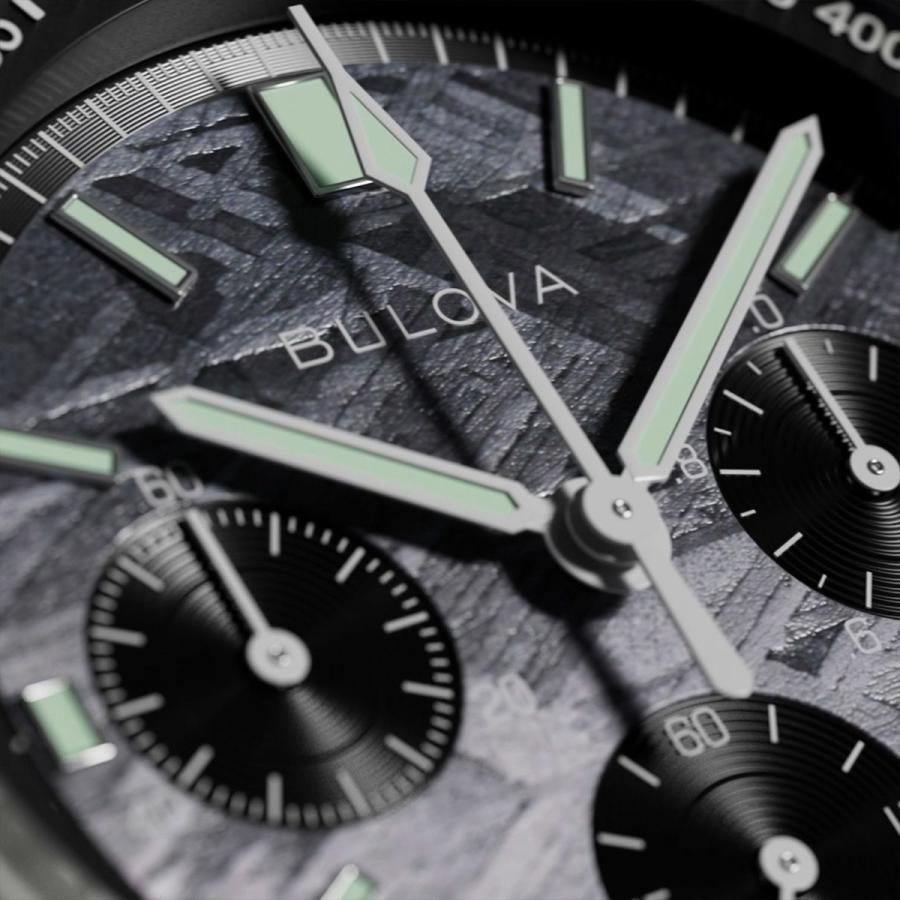 ブローバ BULOVA 腕時計 アーカイブスシリーズ ルナ パイロット クロノグラフ メテオライト（隕石） 世界限定5000本モデル 96A312 【ハンドタオルをプレゼント】｜e-shop-seikodo｜08