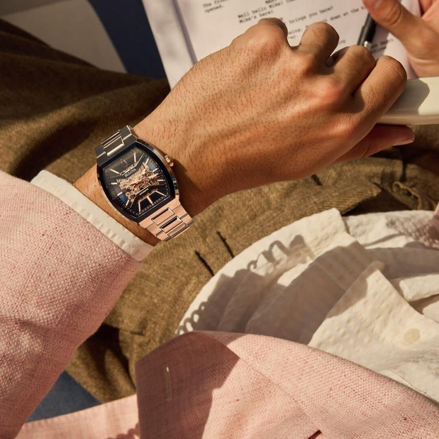 ブローバ BULOVA 腕時計 メンズ 自動巻き クラシック マキナ スケルトンダイヤル 98A319 国内正規品 メーカー3年間保証の画像