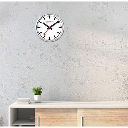 MONDAINE（モンディーン） ウォールクロック シルバー/ホワイト 壁掛け