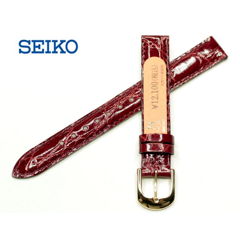 SEIKO（セイコー） 天然ワニ革 時計バンド ノイエ専用 12ミリ ボルドー
