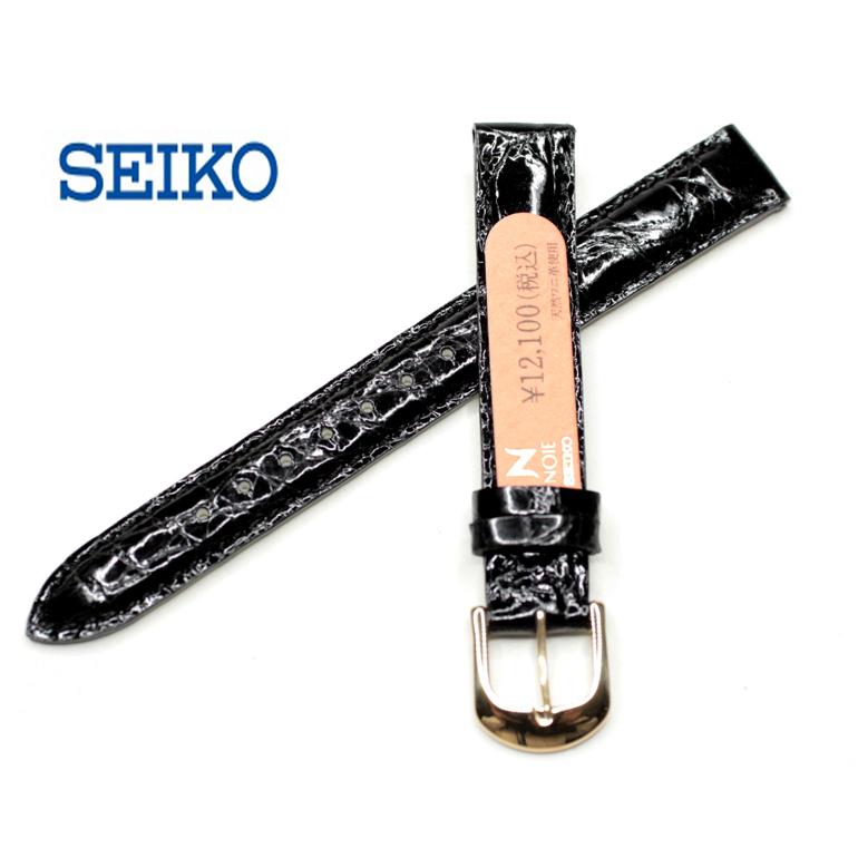 SEIKO（セイコー） 天然ワニ革 時計バンド ノイエ専用 12ミリ ブラック