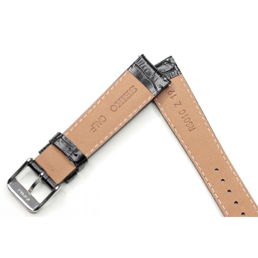 SEIKO（セイコー） 純正 時計バンド カーフ ワニ型押し ブラック 19