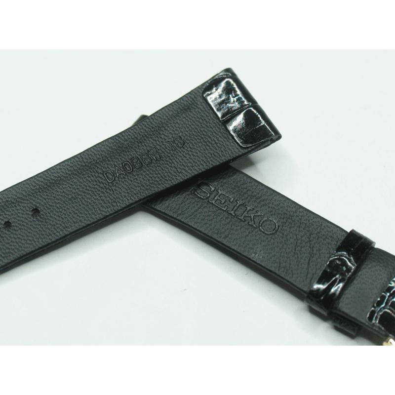 セイコー 純正クロコダイル本皮時計バンド 黒色 18mm(DA08) 19mm（DA09 