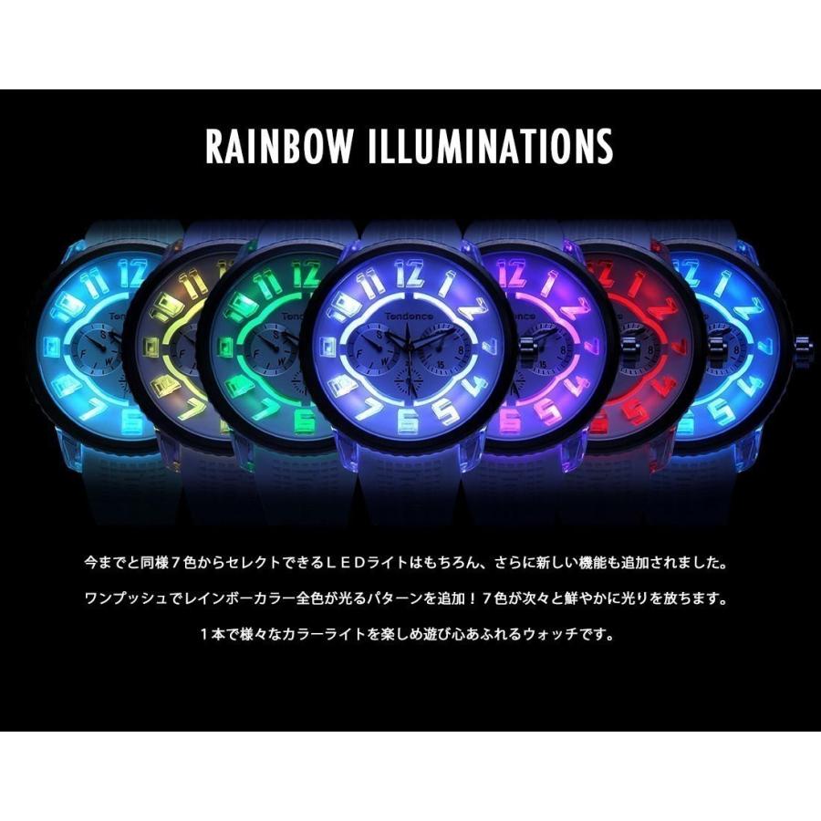 【極美品】テンデンス フラッシュ クロノグラフ レインボー ホワイト 白 稼働品 極美品】テンデンス フラッシュ クロノグラフ レインボー