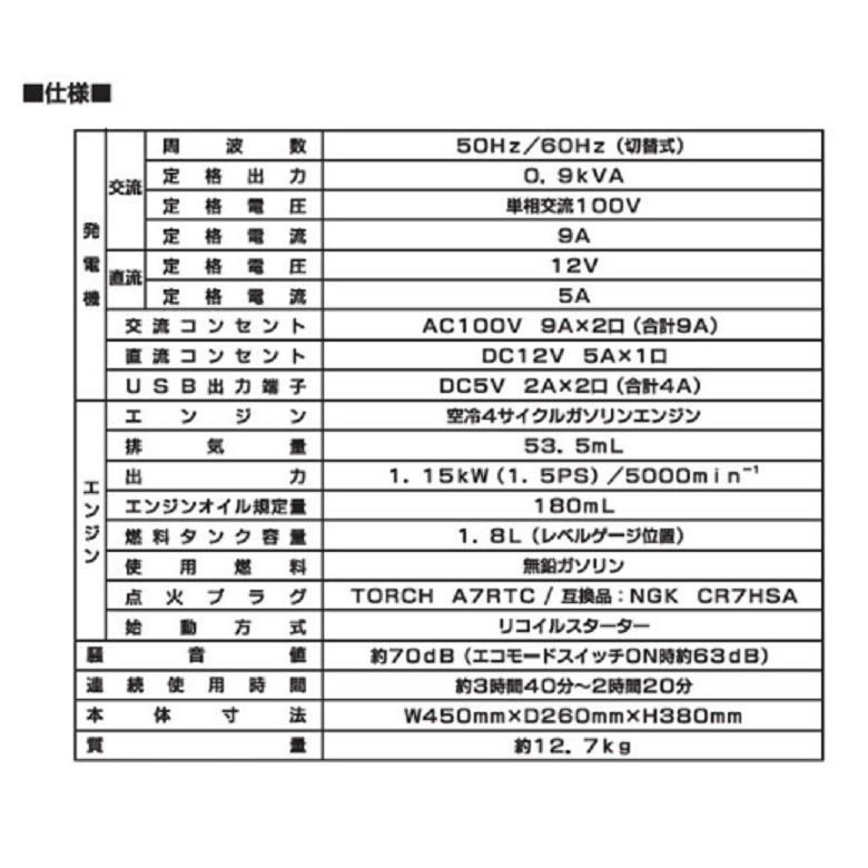 インバーター発電機 EIVG-900D 9A イザという時の備えに インバーター発電機 EIVG-900D 9A イザという時の備えに