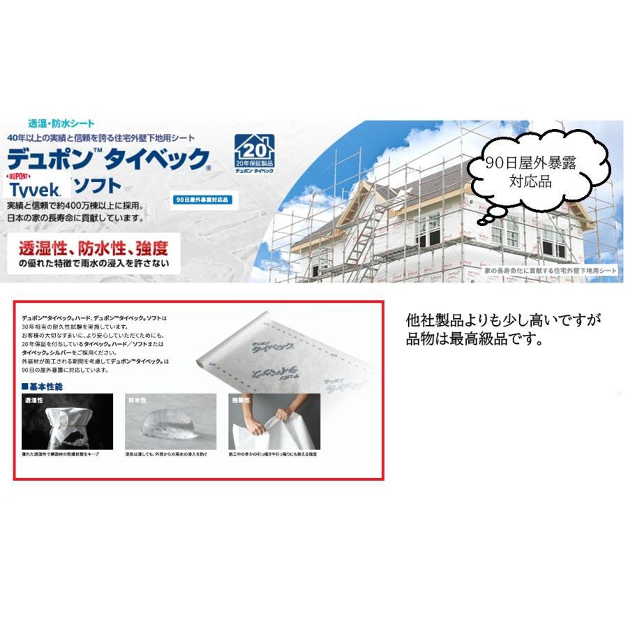 DuPont（デュポン） 在庫あり 「タイベック」 ハウスラップ ソフト 透