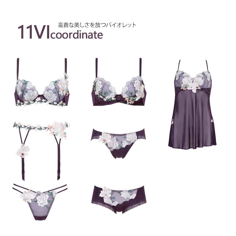 サルート11グループプッシュアップブラジャー&amp;ショーツ、バイオレット Wacoal - サルート91グループプッシュアップブラジャー&ショーツ