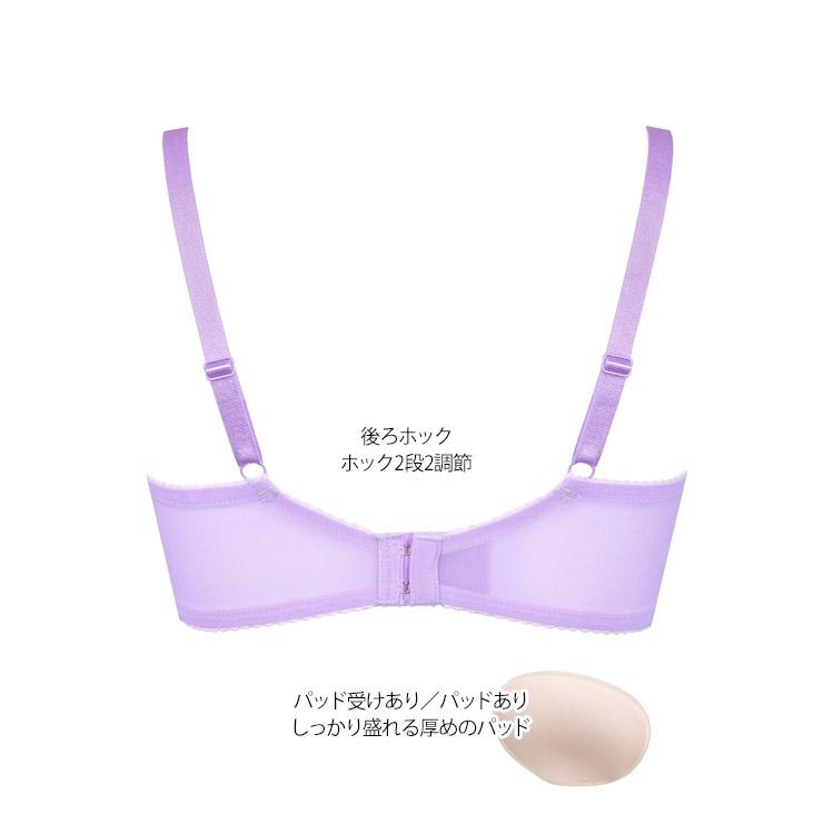 サルート07リアルアップブラジャー&amp;ブラジリアンソング、パープル BTJ707｜ワコール サルート 07G Real Up Bra ブラジャー単品 BCDEFG