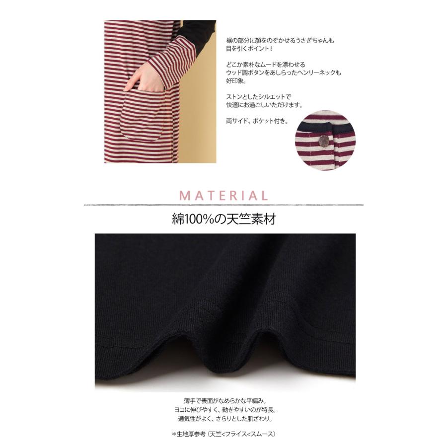 ワコール マタノアツコ ワンピース パジャマ ボーダーうさぎ Ml Hnx503 アイム下着屋 通販 Yahoo ショッピング