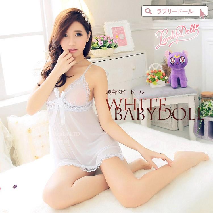 セクシー ランジェリー ベビードール シースルー 白 Lds281wh アイム下着屋 通販 Yahoo ショッピング