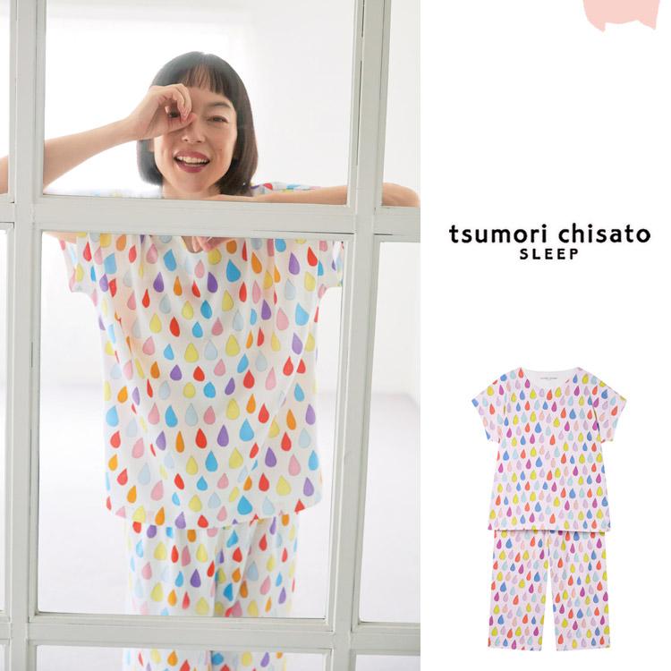 tsumori chisato SLEEP ツモリチサト パジャマ 綿100% しずく 3分袖 8