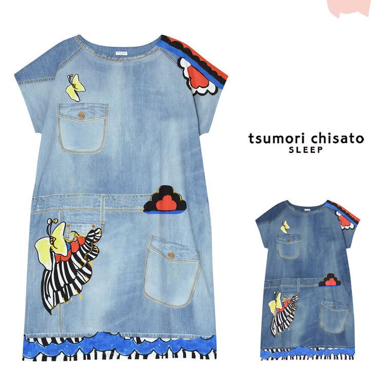 25 Off ツモリチサト ワンピース チュニック デニムプリント 綿 Ml ブランド かわいい 半袖 Tsumori Chisato Sleep Ulp464 アイム下着屋 通販 Yahoo ショッピング