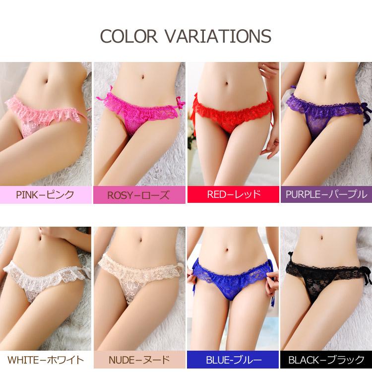 ショーツ 紐パン tバック ショーツ レース セクシーショーツ 下着 レディース 赤 黒 白｜e-sitagi｜18