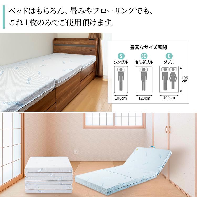 マニフレックス 三つ折りマットレス(高反発)ダブルサイズ-