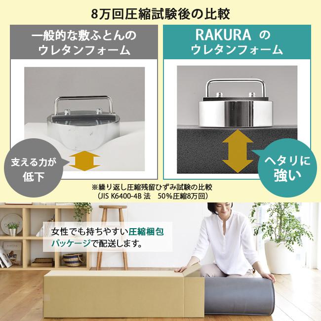 rakura 西川 ラクラ シングル ベッドマットレス シルバー 100×195×16cm