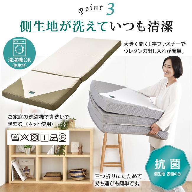 SUYARA 西川 スヤラ ダブル 三つ折り 140×200×9cm 2460-10524 点
