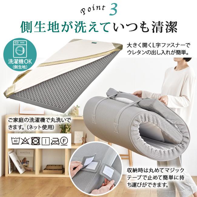 西川 スヤラ セミダブル 丸巻き120×200×9cm 2460-10649 SUYARA  圧縮梱包 ムアツ  系｜e-sleep-style｜07