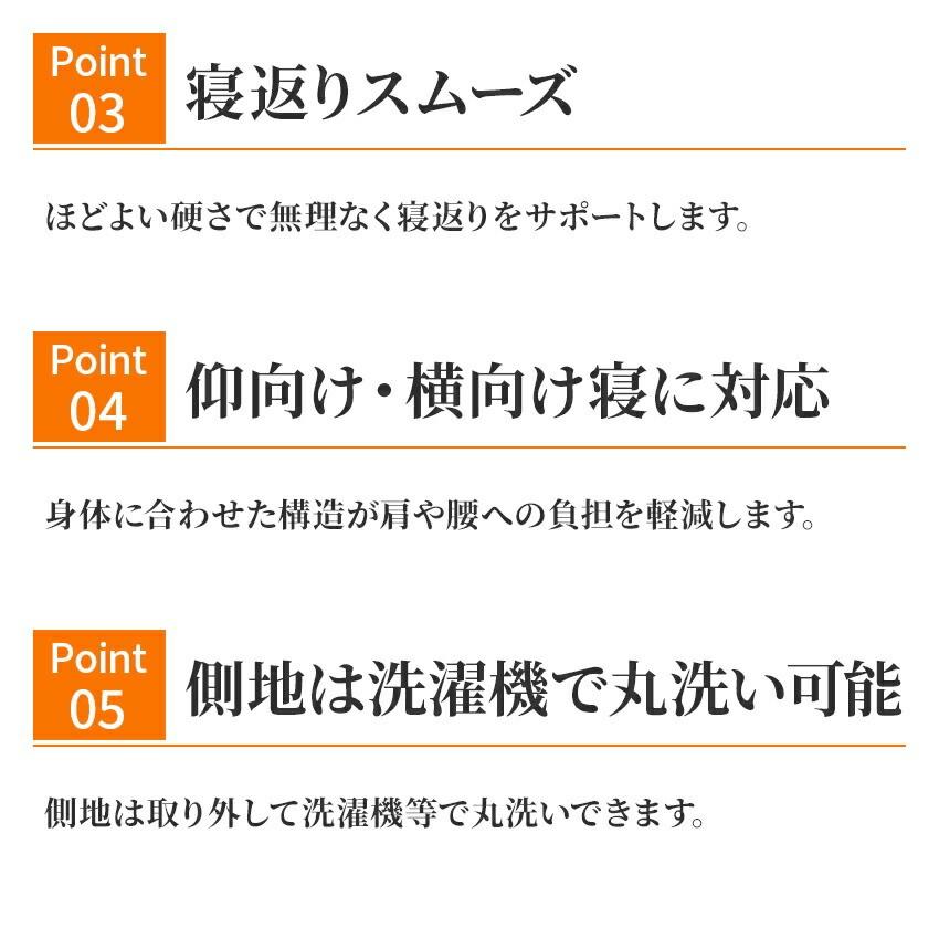 ラクシーン デラックス 西川 マットレス シングル  日本製 寝ればわかる 敷布団 点で支える 無圧の製造元 昭和西川 97×195×9  170N 22289-03381-318｜e-sleep-style｜06