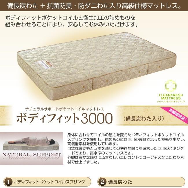 西川 直送品 【P10倍】西川 ボディフィット3000 ダブル ベッド