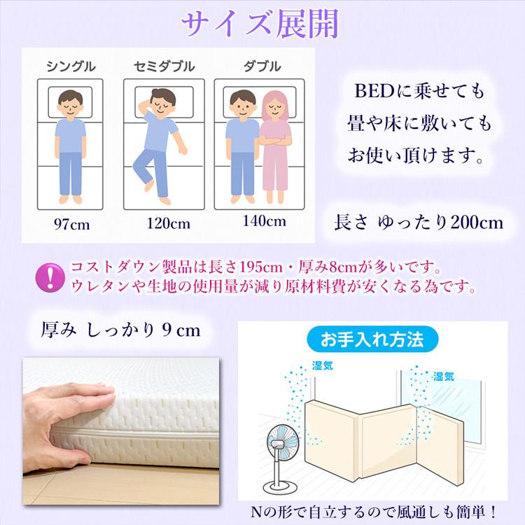 西川（nishikawa） フェスタ2 マットレス セミダブル 三つ折り 保証付