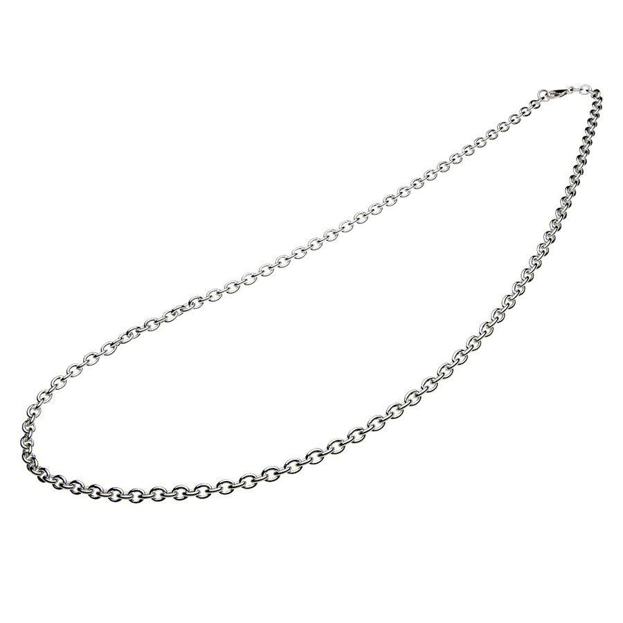 幅4mm あずきシルバーチェーン 白仕上げ シルバー925 silver925 シルバーアクセサリー c0002の画像
