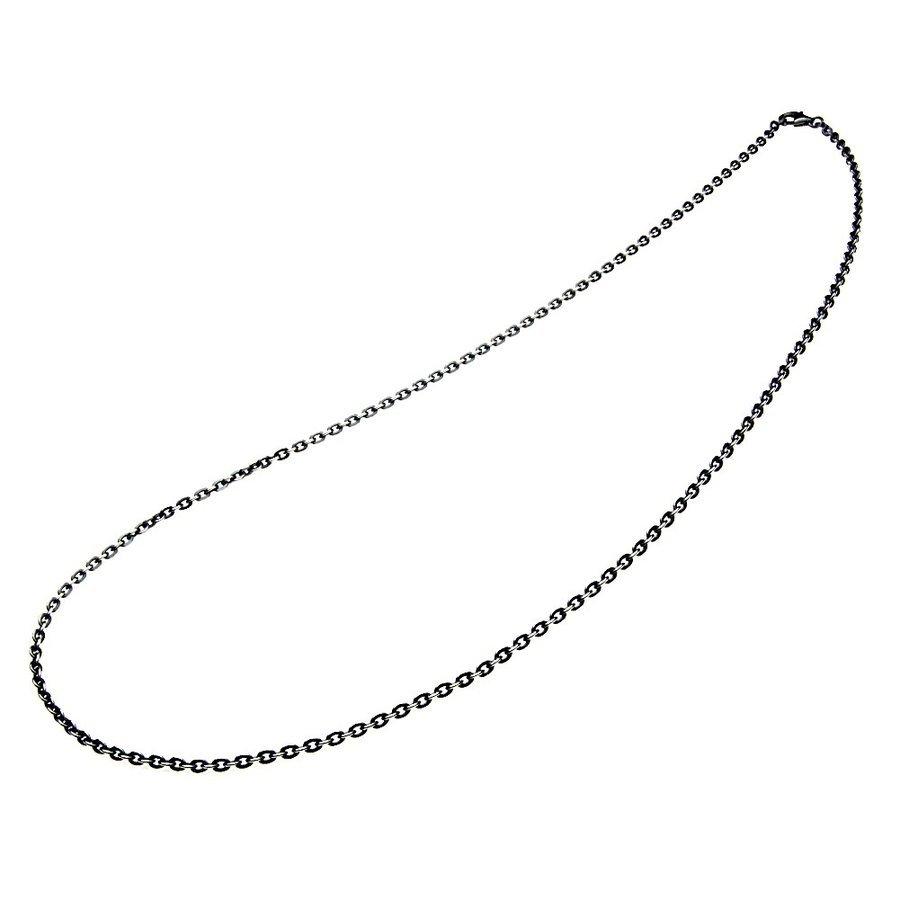 幅2mm 叩きアズキシルバーチェーン 燻し仕上げ シルバー925 silver925 シルバーアクセサリー c0005の画像