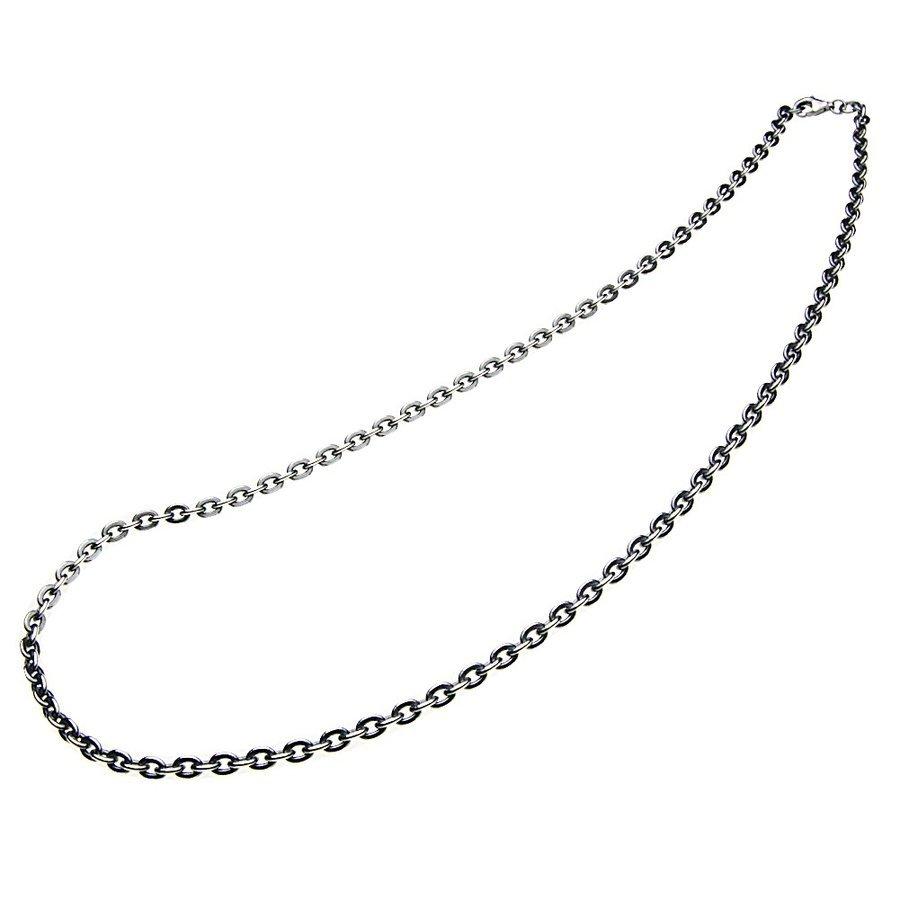 幅4mm 叩きアズキチェーン 燻し仕上げ シルバー925 silver925 シルバーアクセサリー c0006の画像