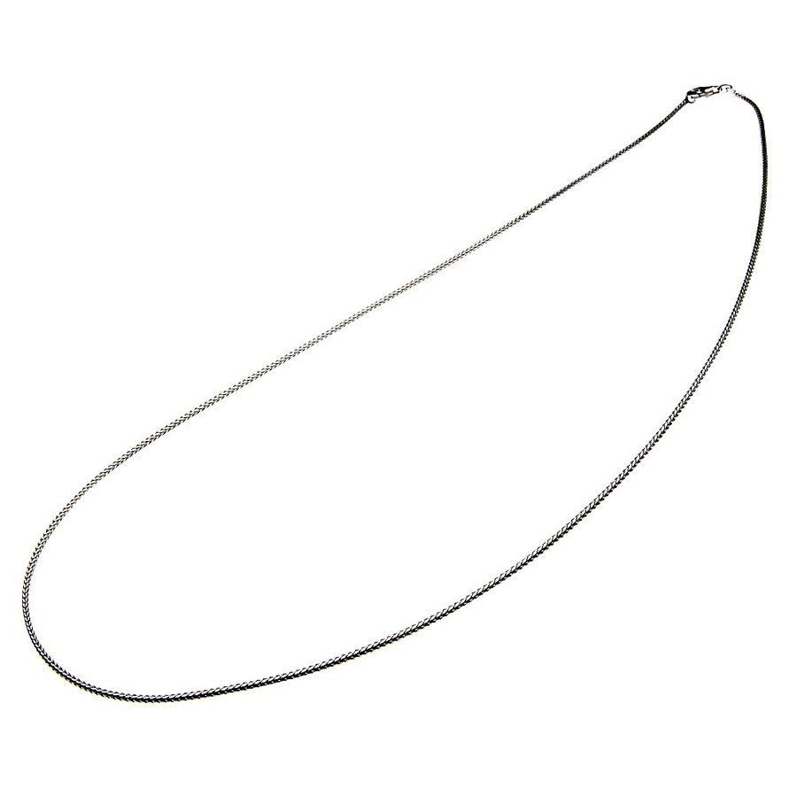 幅1.5mm フォックステールシルバーチェーン 燻し加工 シルバー925 silver925 シルバーアクセサリー c0007の画像